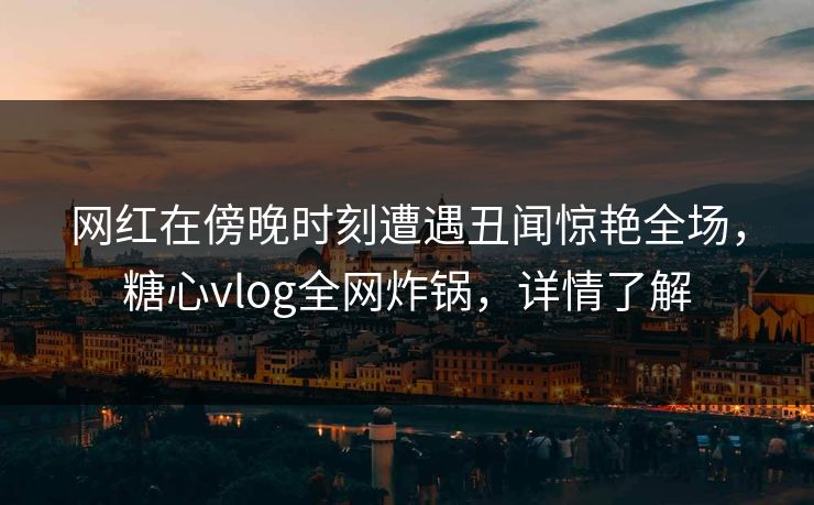 网红在傍晚时刻遭遇丑闻惊艳全场，糖心vlog全网炸锅，详情了解